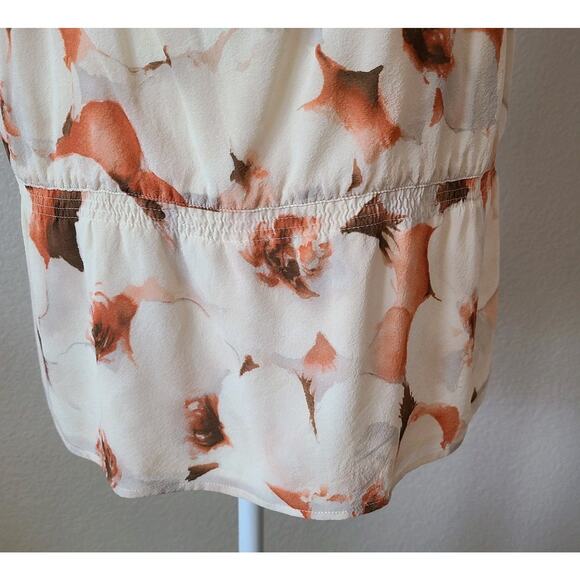 St John Silk Floral Top Blouse Size 6 Ruffle Peplum Lined Sleeveless Luxury - Picture 6 of 11